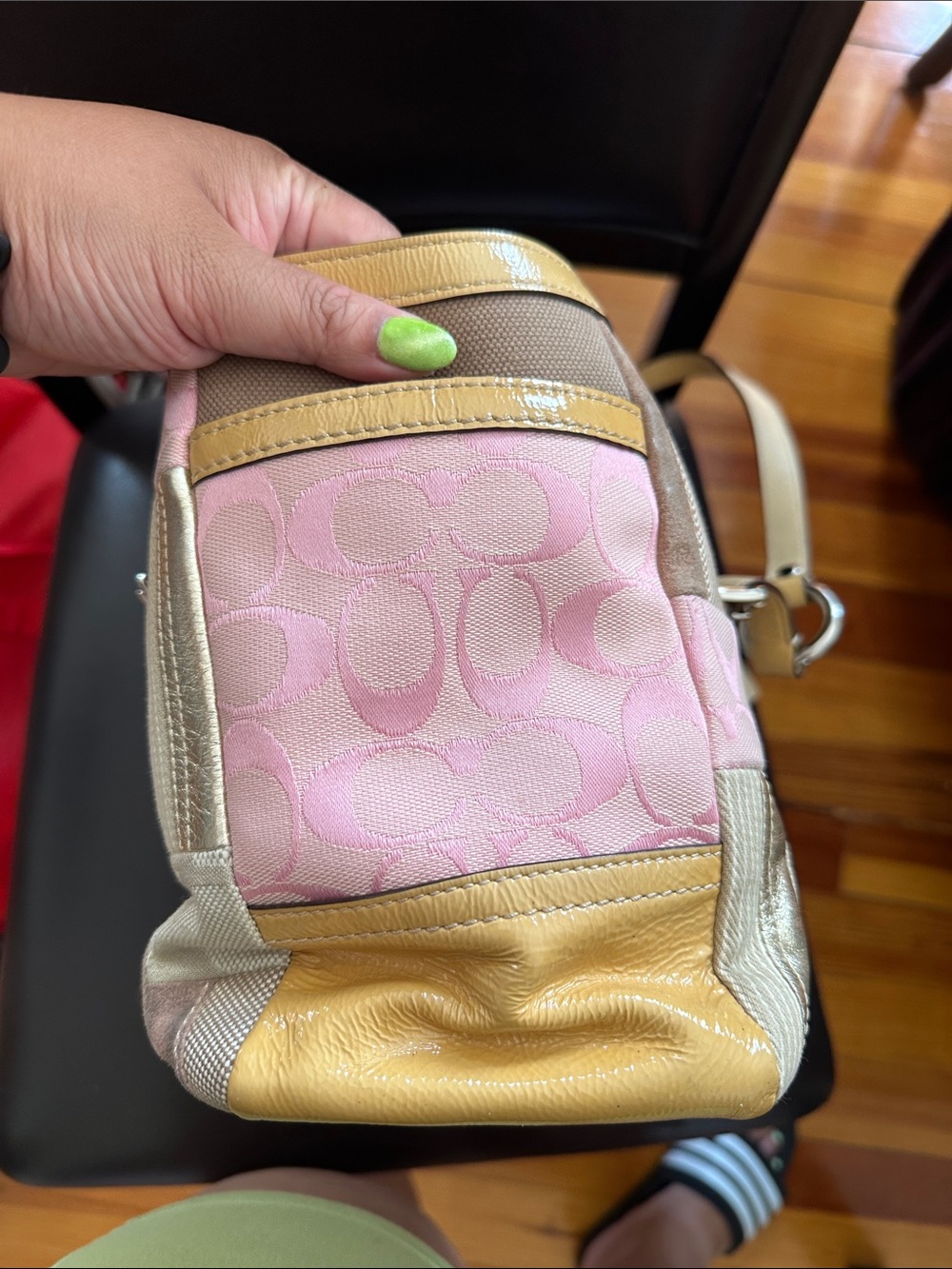 Coach Vintage Patchwork Shoulder Bag in Pink, Beige and Tan - Picture 2 of 11